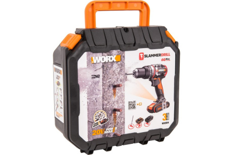 Купить Дрель аккумуляторная WORX WX354  20V 2,0Ач кейс фото №7